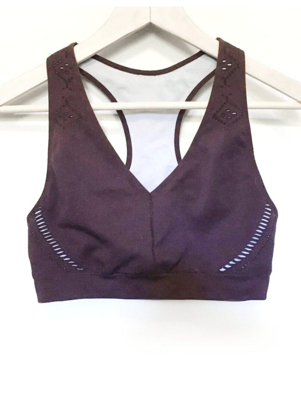 Dark Plum Meshed Racerback Sports Bra